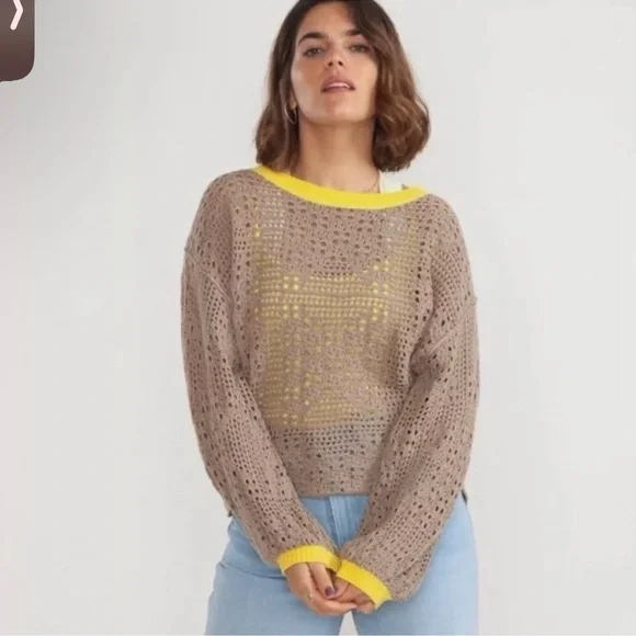 Free People • Sweater • Crop • Crochet • Home Run • Medium - Picture 2 of 10